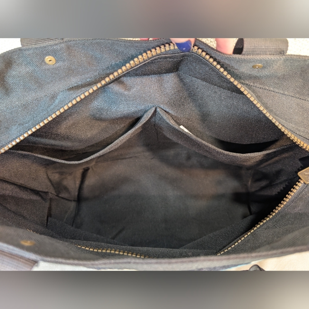 Pendleton Zip Tote Bag Aztec Southwest Western Wool Exterior Leather Handles EUC - Picture 11 of 12